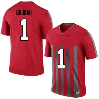 Men's Ohio State Buckeyes #1 Jeffrey Okudah Throwback Nike NCAA College Football Jersey October UYC2544KW
